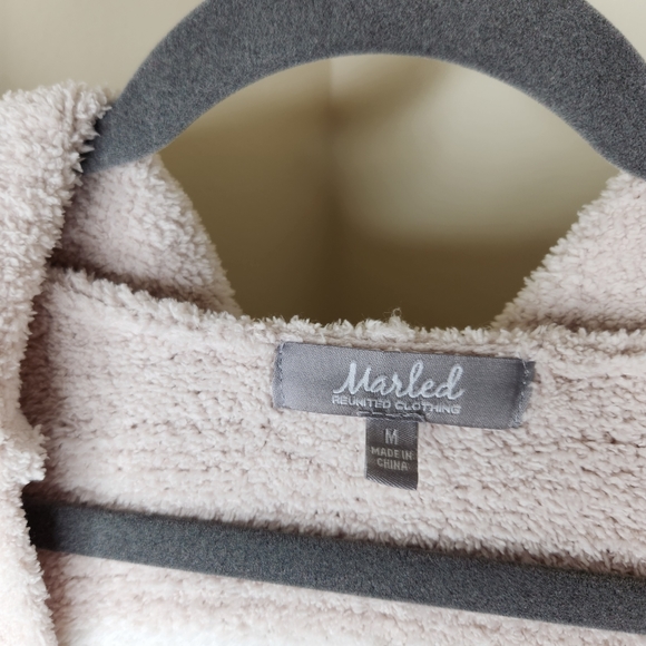 Marled Reunited Clothing Medium super soft hooded open front cardigan sweater - Picture 2 of 6